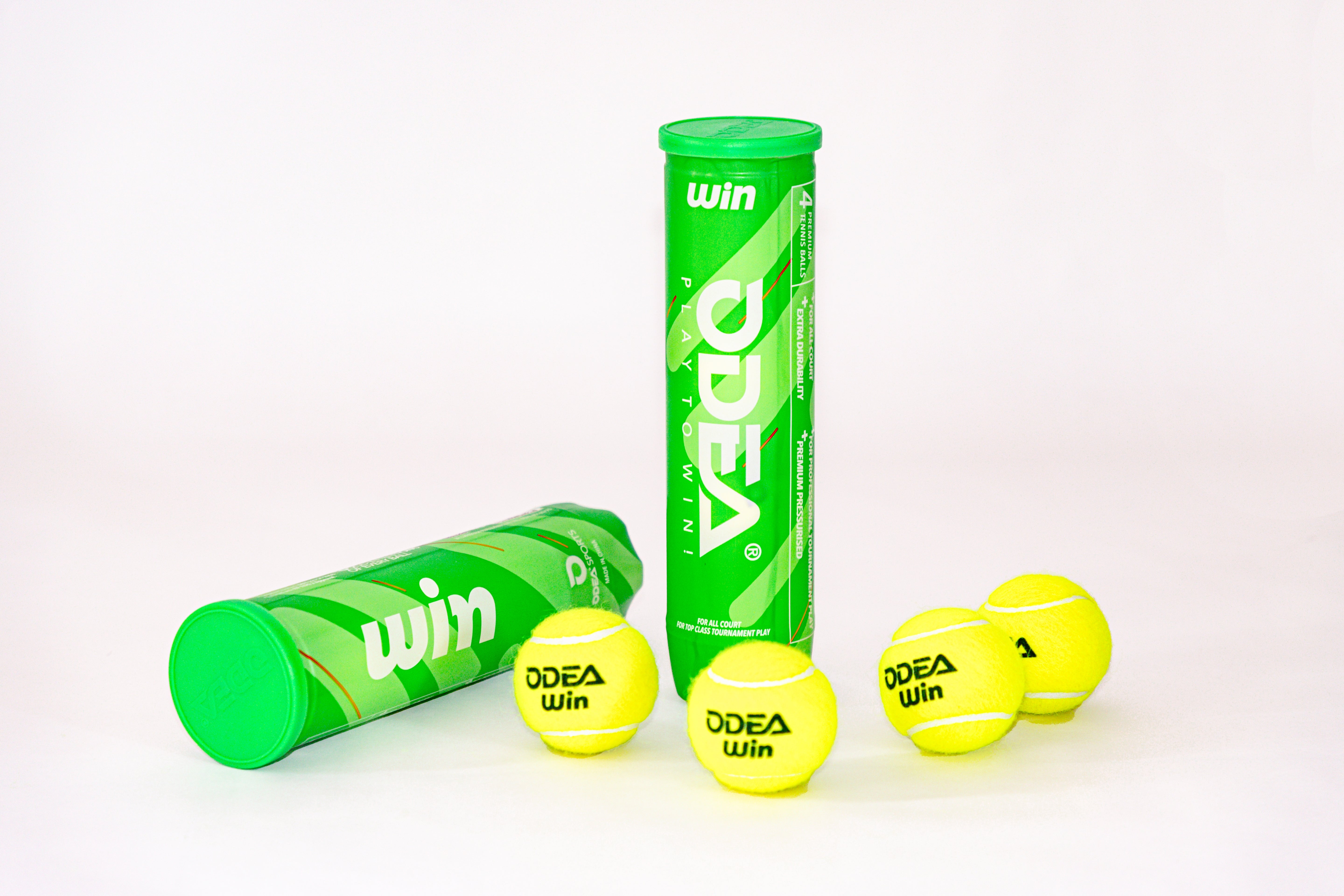 Balles de tennis ODEA WIN – Tube de 4 balles